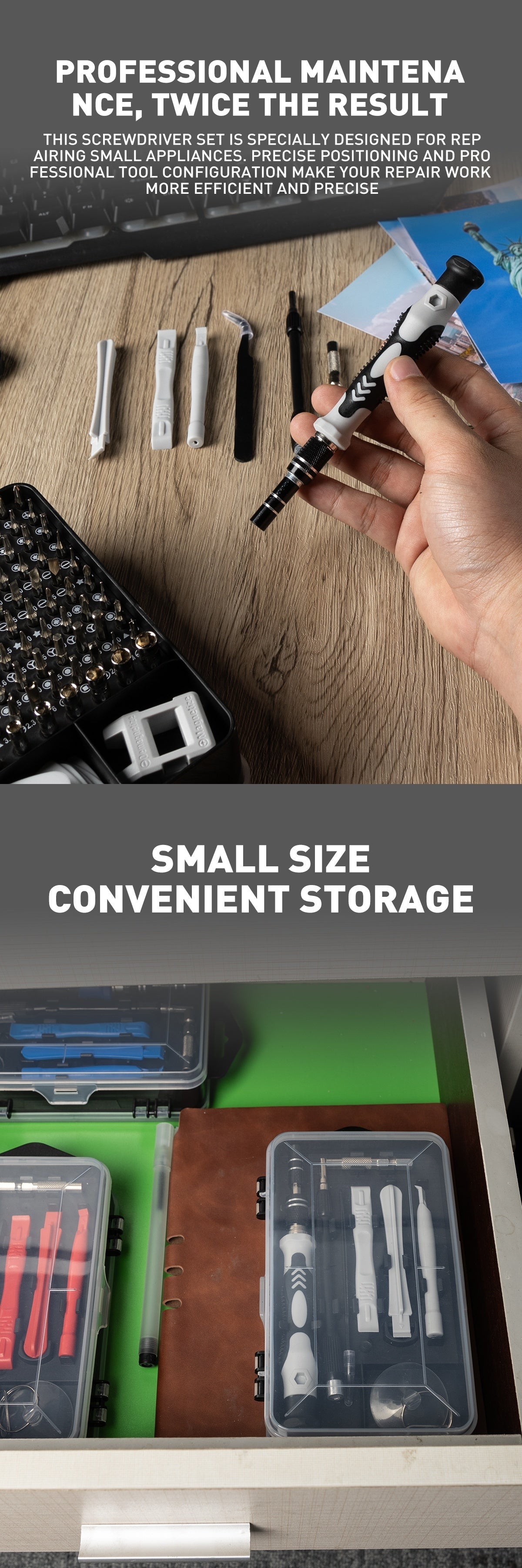 Jeu de Tournevis de Précision 117 en 1 – Kit d’Outils Magnétiques pour Réparation Électronique avec Boîtier