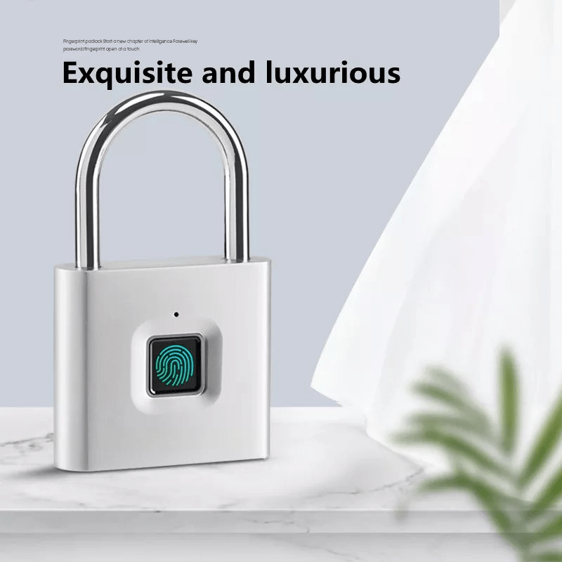 Cadenas Intelligent Compact à Empreinte Digitale – Étanche, Sans Clé, Rechargeable USB, Aluminium Léger