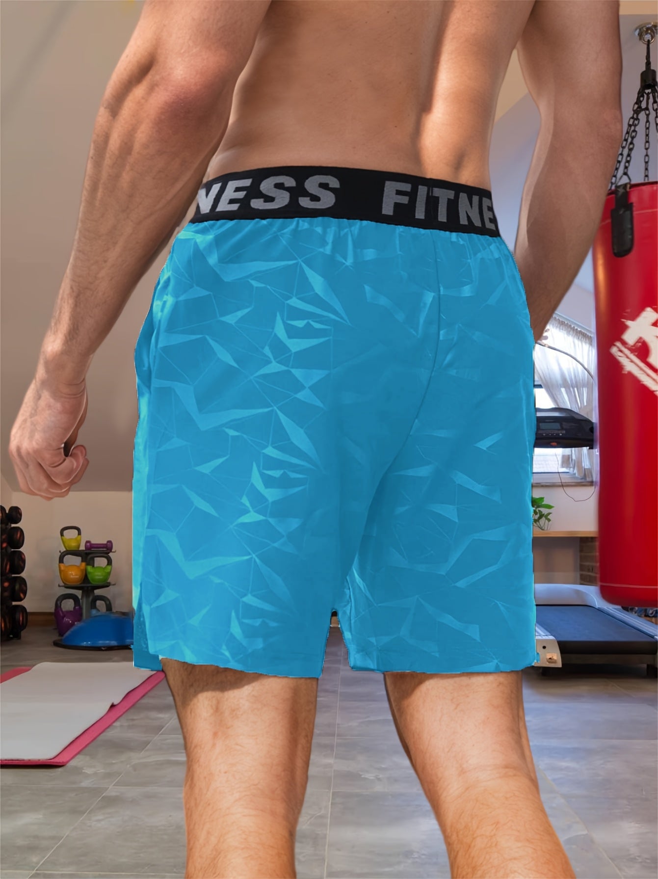 Shorts de Sport Homme "S's FINE" – Gris, Polyester Séchant Rapidement avec Motif MMA Sport