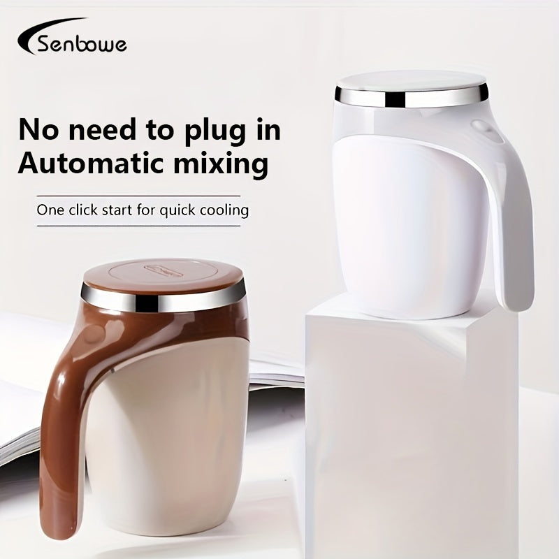 Tasse électrique auto-mélangeuse, tasse à café à agitation magnétique automatique, rechargeable par USB, réutilisable, rotative pour la maison, le bureau ou les voyages, en acier inoxydable.