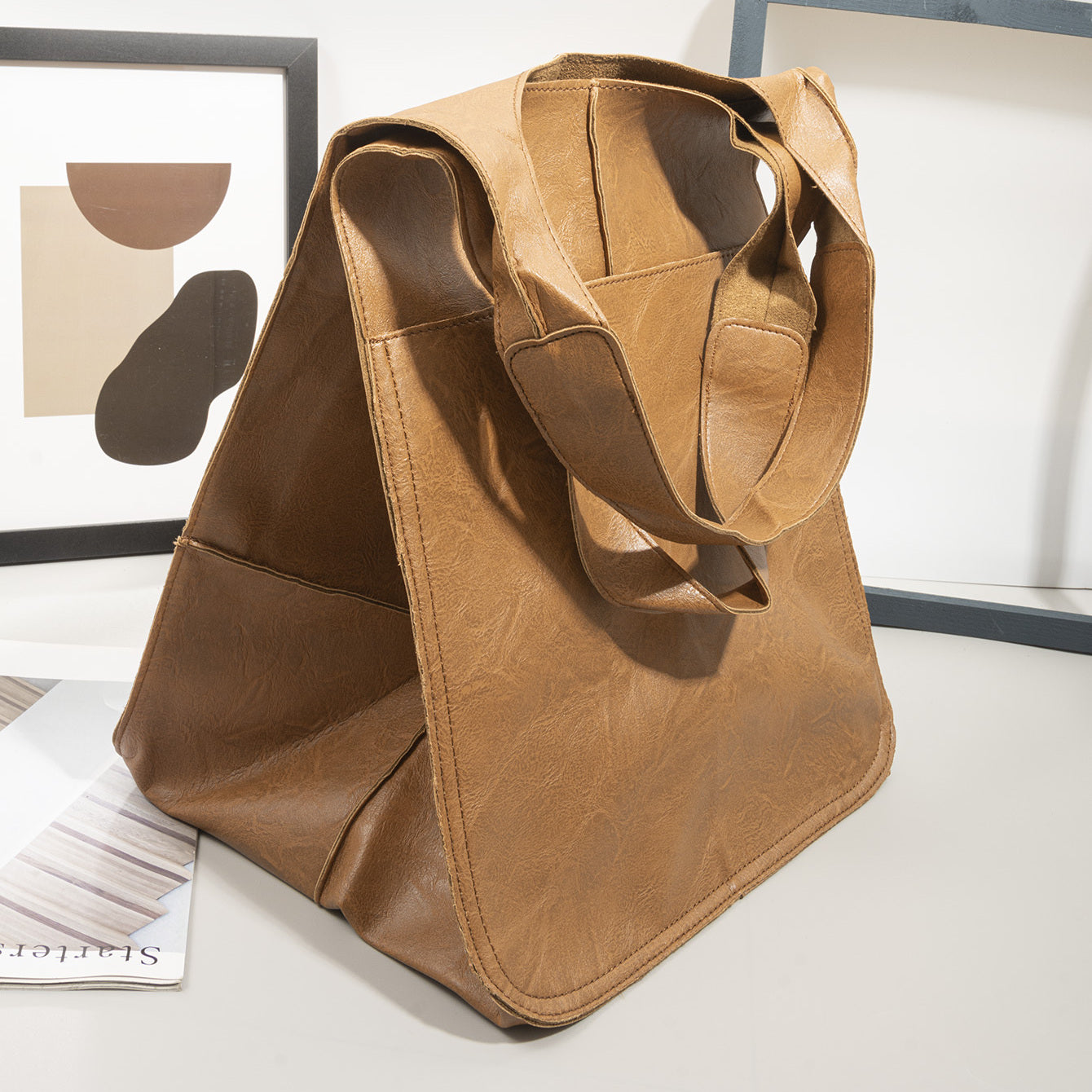 Sac de Plage Rétro Fait Main – Grand Cabas à Fermeture Éclair pour Femme