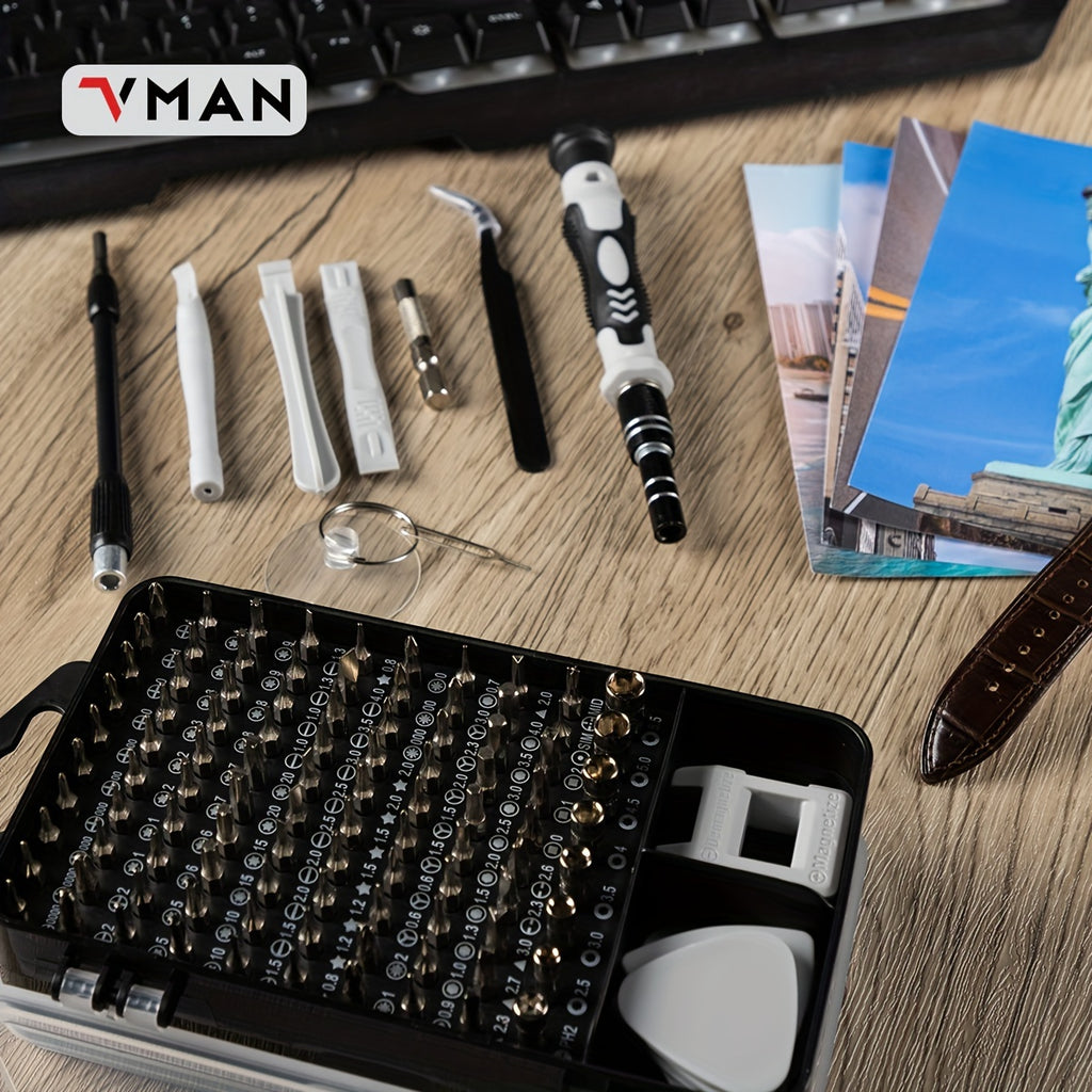 Jeu de Tournevis de Précision 117 en 1 – Kit d’Outils Magnétiques pour Réparation Électronique avec Boîtier