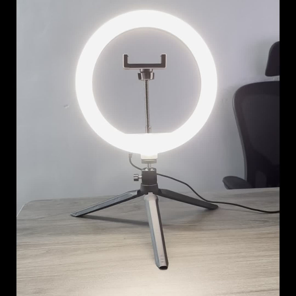 Ring Light Professionnelle 10 Pouces avec Rotation à 360° & Commande Multifonction – Parfaite pour Photos, Vidéo, Maquillage et Streaming