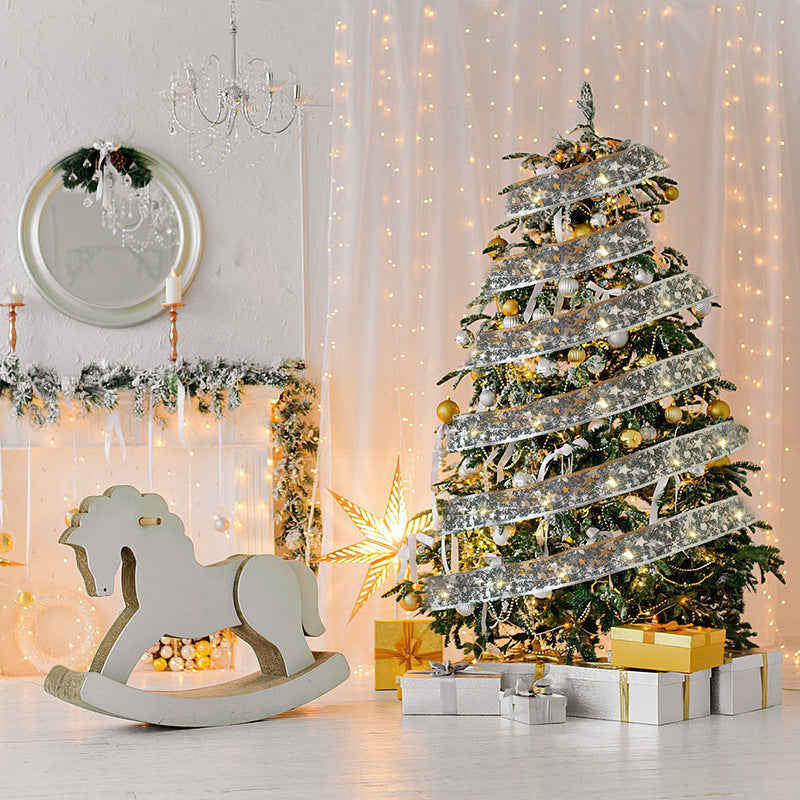 🎄 Guirlande Lumineuse Ruban pour Sapin de Noël – 20 LEDs, Fonctionne sur Piles, pour Décoration Intérieure et Extérieure