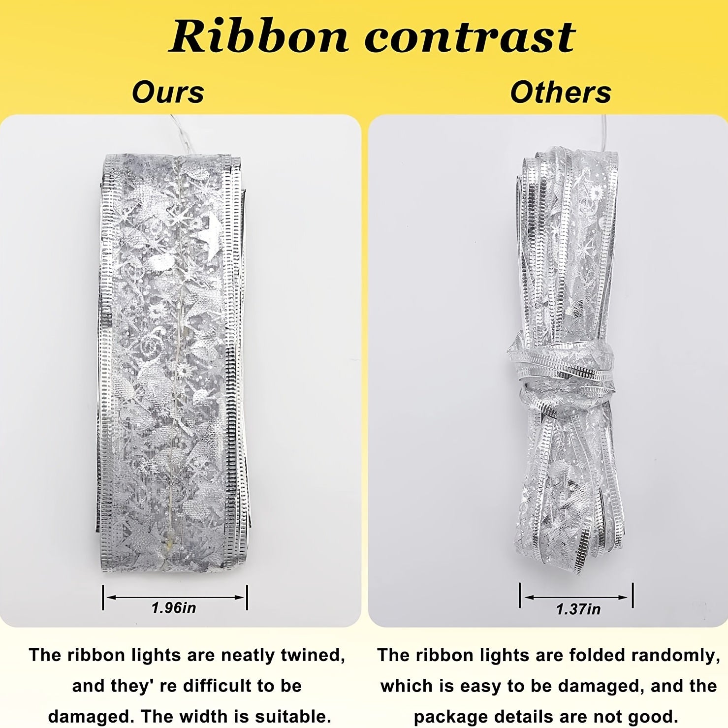 🎄 Guirlande Lumineuse Ruban pour Sapin de Noël – 20 LEDs, Fonctionne sur Piles, pour Décoration Intérieure et Extérieure