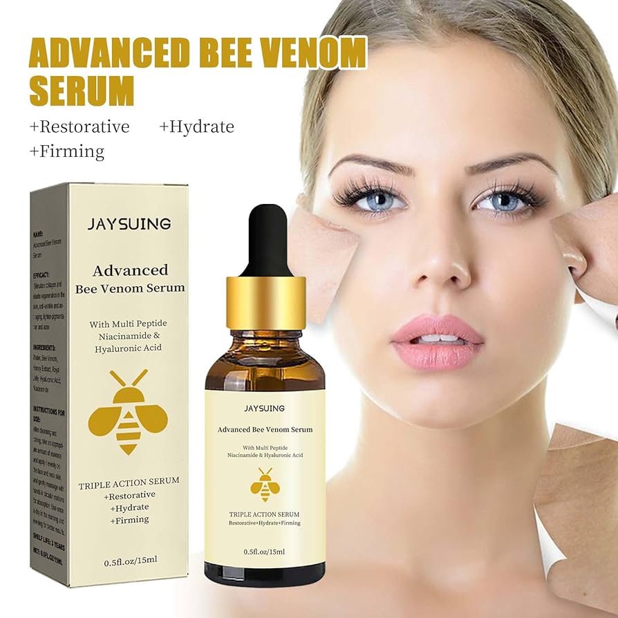 Sérum Avancé au Venin d’Abeille﻿ — Raffermit, Illumine et Hydrate la Peau – Réduit les Rides Fines – Répare le Teint Terne – Soin Visage Éclat et Fermeté