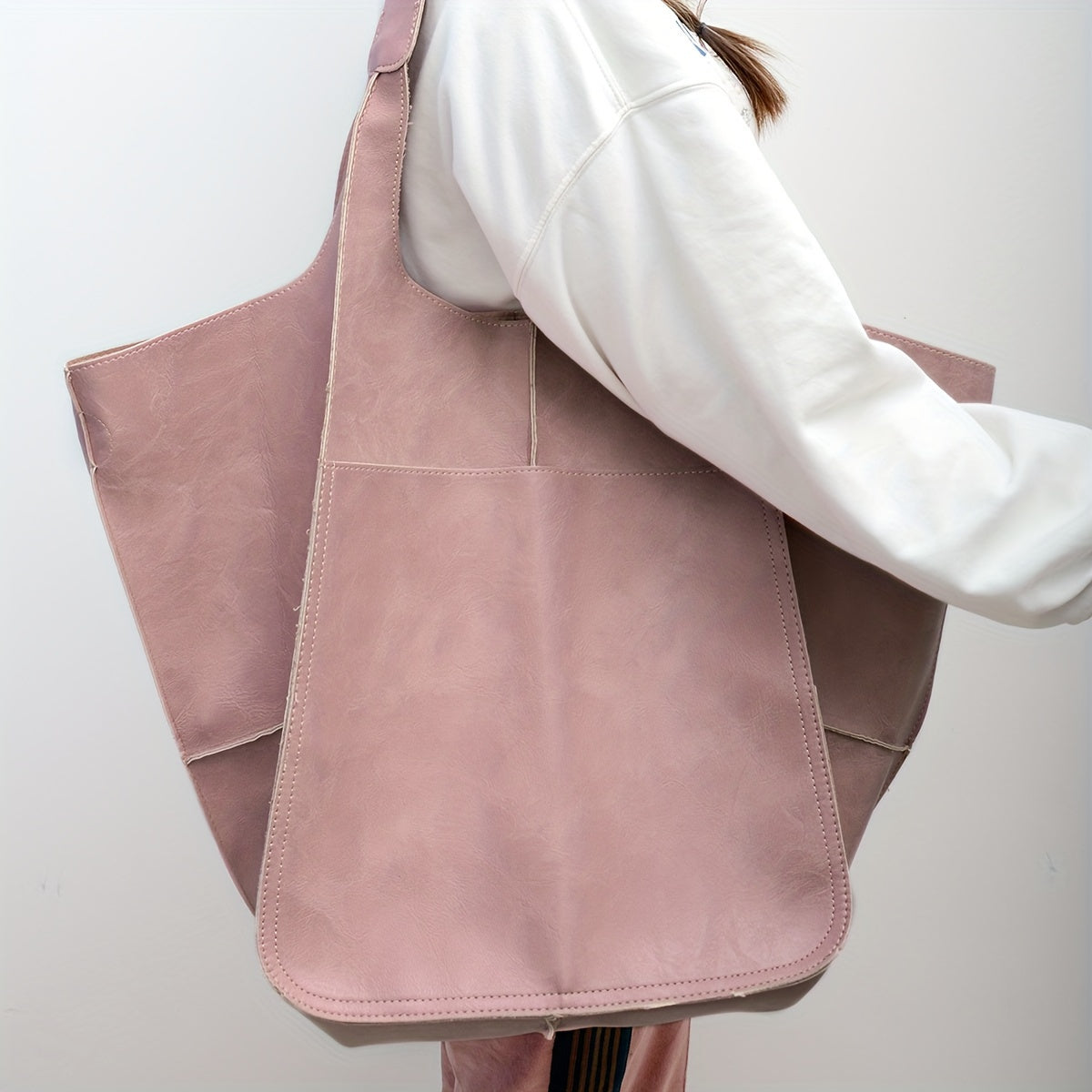 Sac de Plage Rétro Fait Main – Grand Cabas à Fermeture Éclair pour Femme