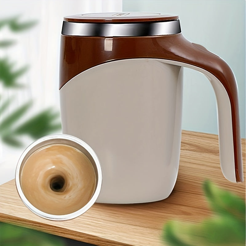 Tasse électrique auto-mélangeuse, tasse à café à agitation magnétique automatique, rechargeable par USB, réutilisable, rotative pour la maison, le bureau ou les voyages, en acier inoxydable.