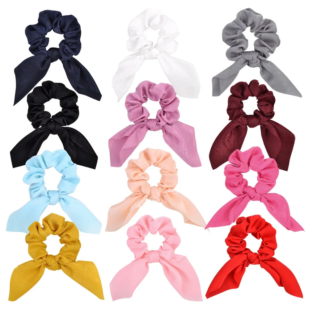 Chouchou pour cheveux couleur bonbon pour femme, nœud, accessoire pour queue de cheval