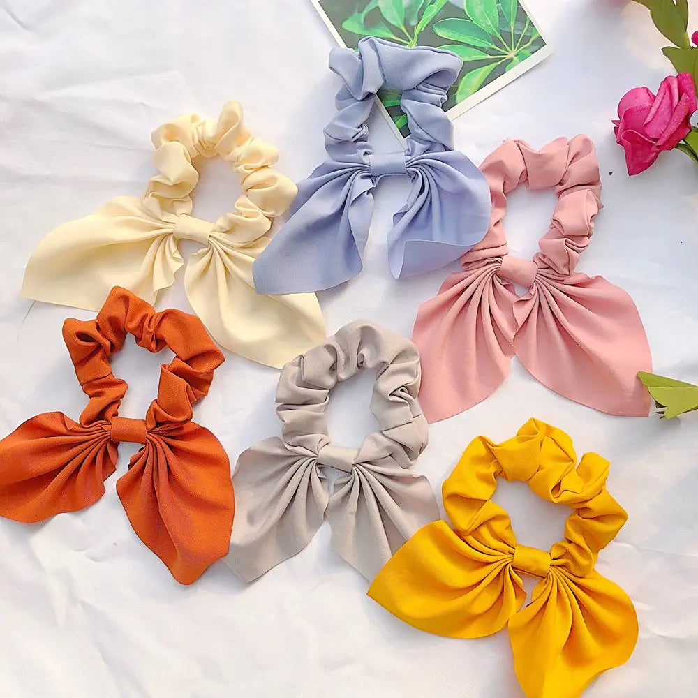 Chouchou pour cheveux couleur bonbon pour femme, nœud, accessoire pour queue de cheval