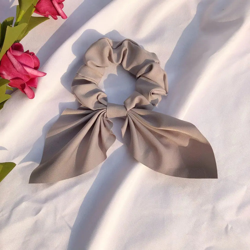 Chouchou pour cheveux couleur bonbon pour femme, nœud, accessoire pour queue de cheval