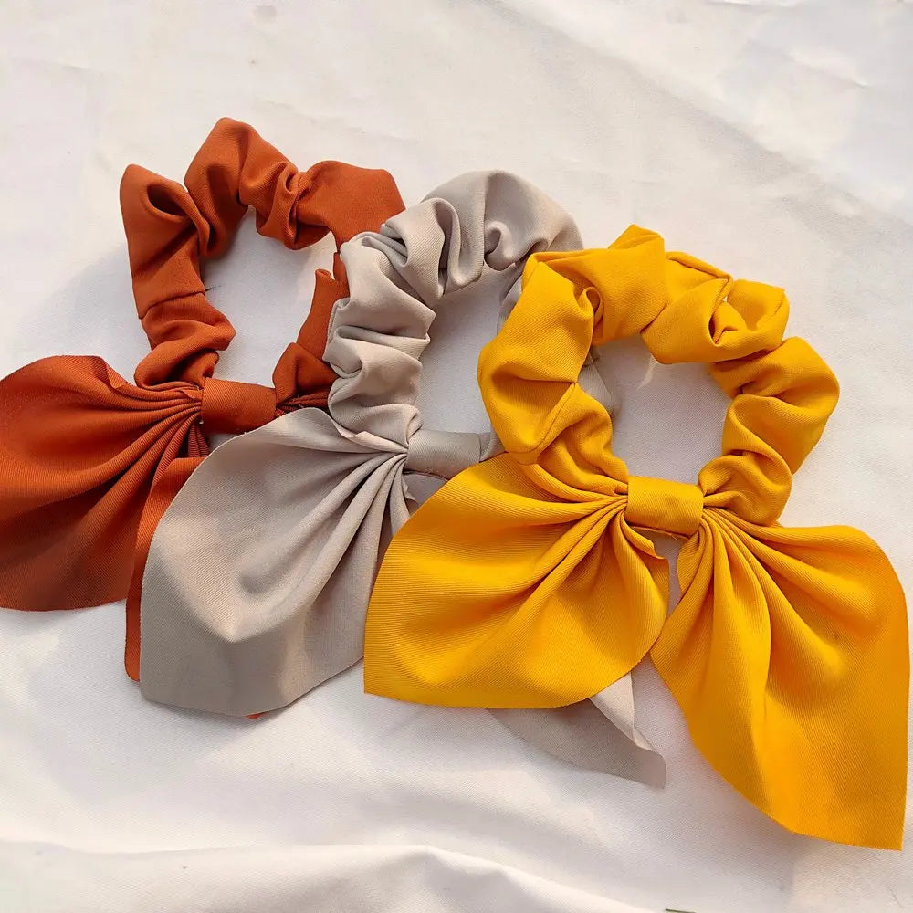 Chouchou pour cheveux couleur bonbon pour femme, nœud, accessoire pour queue de cheval