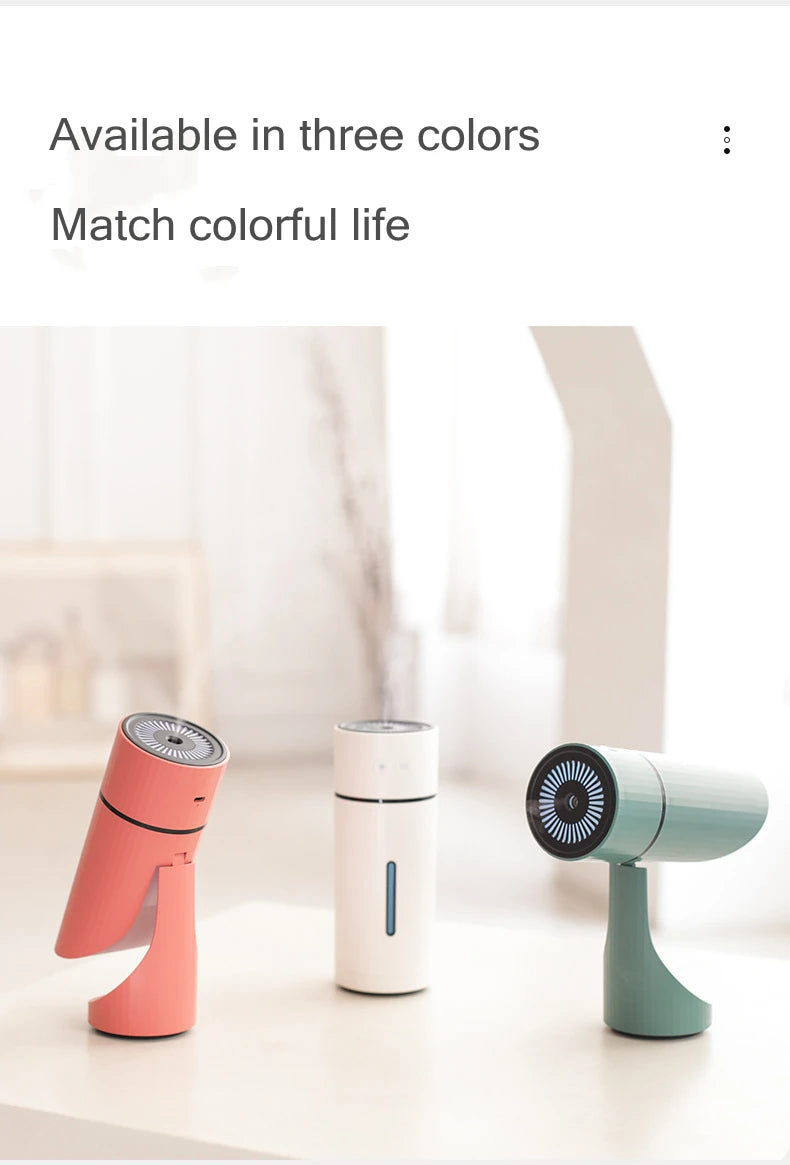 Diffuseur d’Arômes & Humidificateur d’Air Sans Fil 260 mL – Rechargeable USB 1000 mAh, Brume Fraîche Ultrasonique Silencieuse