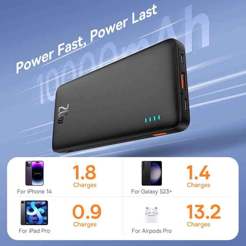 Baseus Airpow 20W Power Bank 10000mAh 20000mAh Charge rapide Powerbank pour iPhone 16/15/14/13/12 Xiaomi batterie externe