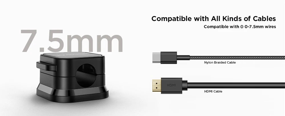 oyroom Clips de câbles magnétiques Câble lisse Support de cordon réglable sous le bureau Gestion des câbles Garde-fils Organisateur de câbles Support