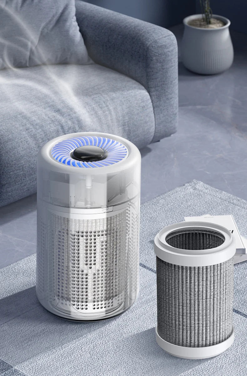 Mini purificateur d'air de bureau Xiaomi, filtre HEPA avec technologie à ions négatifs, élimine les odeurs de formaldéhyde, la fumée et les particules de poussière