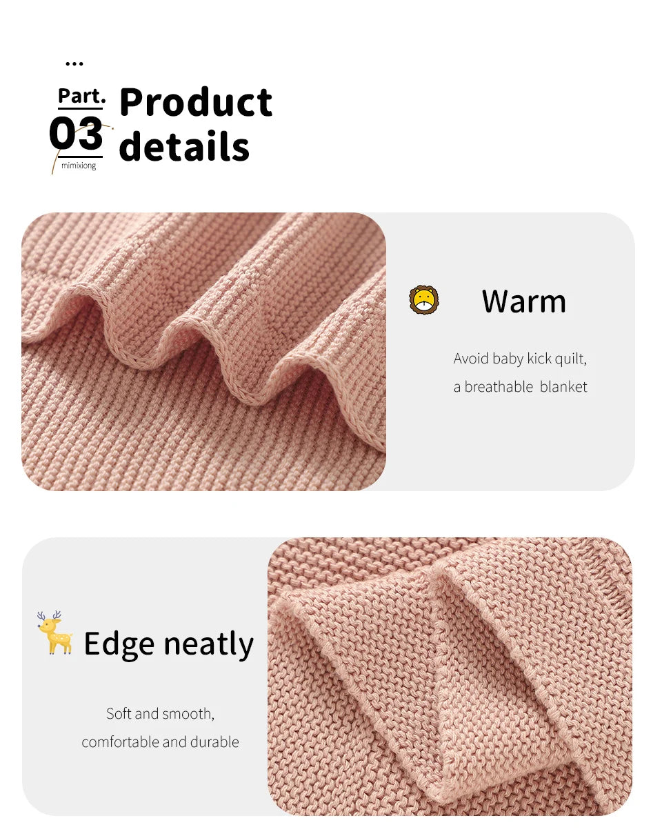 Couverture Bébé en Coton – Multifonction, 4 Saisons, 100×80 cm – Nid d’Ange, Plaid, Swaddle ou Tapis d’Éveil – Garçon & Fille