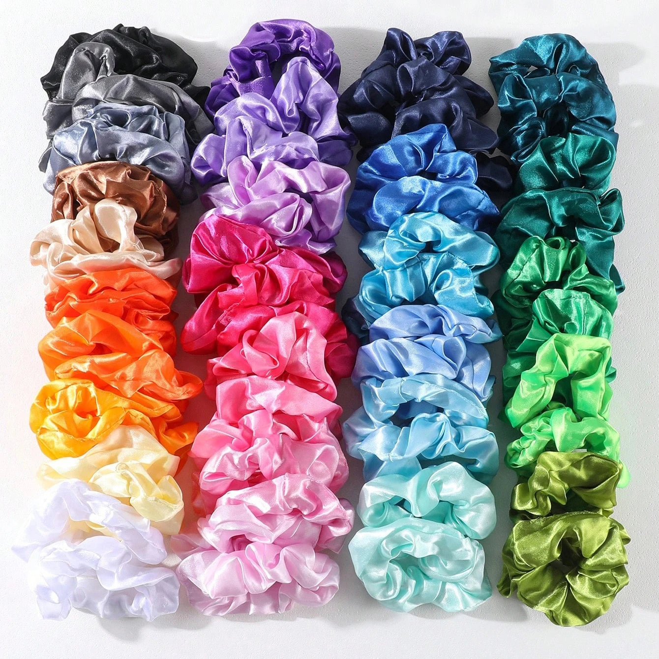 lots Chouchous mode en satin doux et élastique, spécialement conçus pour les cheveux des femmes et des filles.