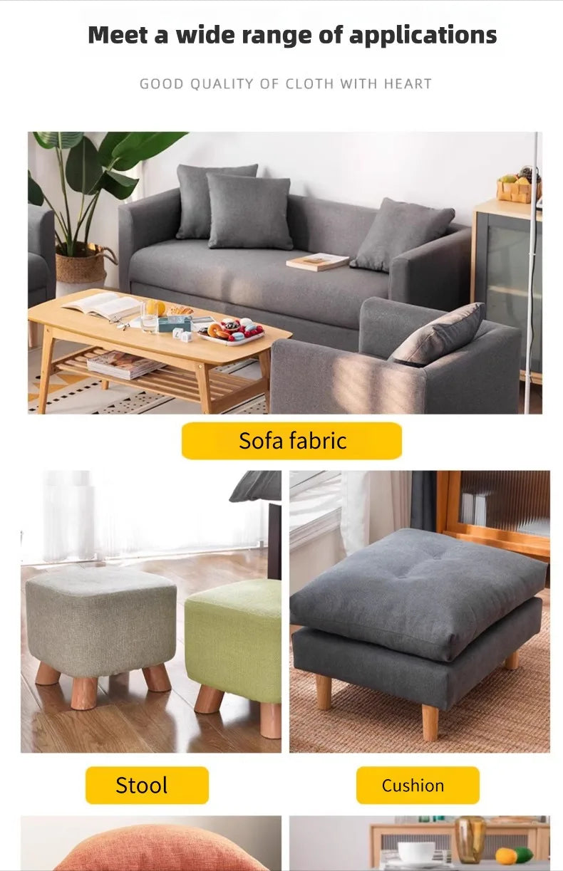 Tissus épais en coton et lin au mètre pour ameublement, taie d'oreiller, nappe, tabouret, coussin, couture, housse de canapé, tissu uni