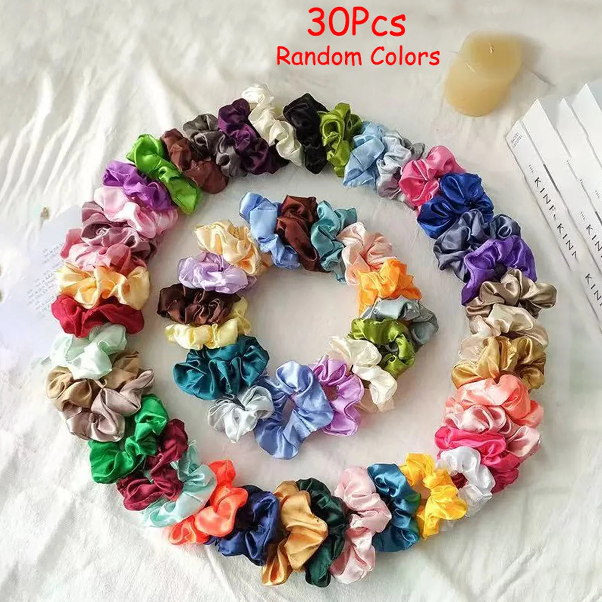 lots Chouchous mode en satin doux et élastique, spécialement conçus pour les cheveux des femmes et des filles.