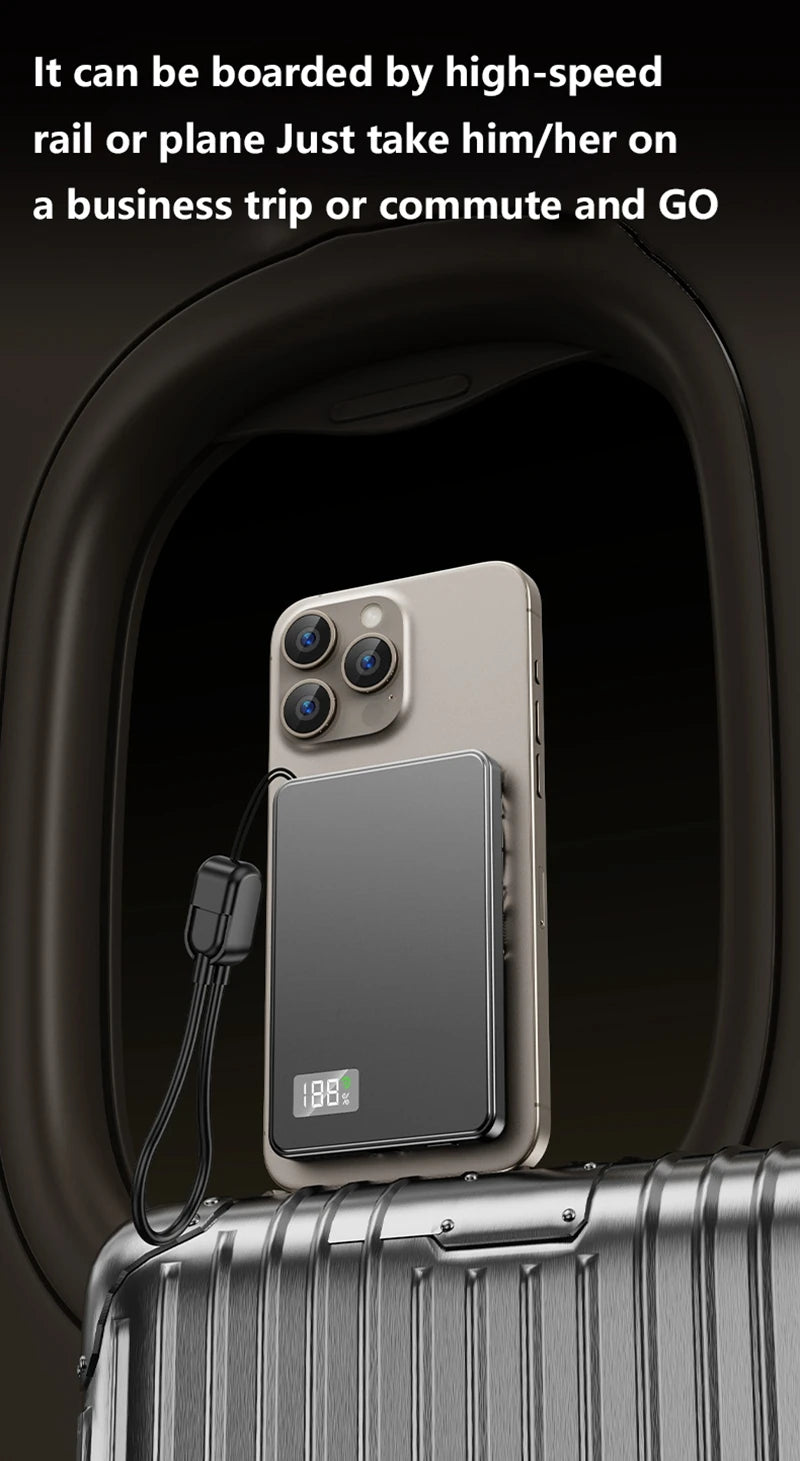 Xiaomi Batterie externe fine 50 000 mAh, certifiée CCC, ultra-mince, pour batterie portable magnétique sans fil PD20 W, charge rapide, affichage