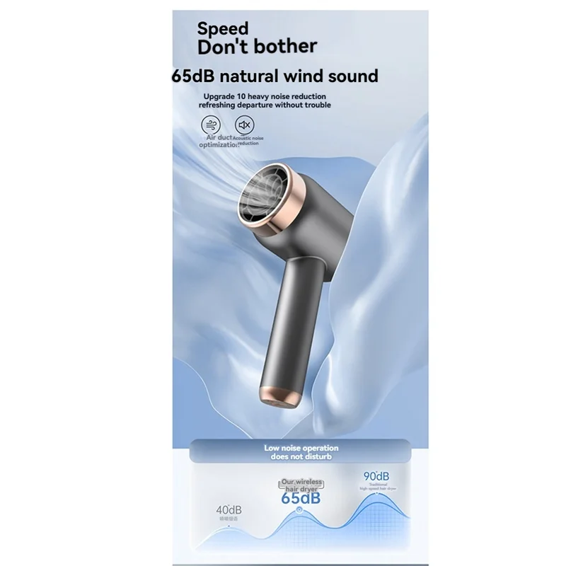 Sèche-cheveux portable sans fil B15C, 2 en 1, avec chargement USB, vent chaud et froid