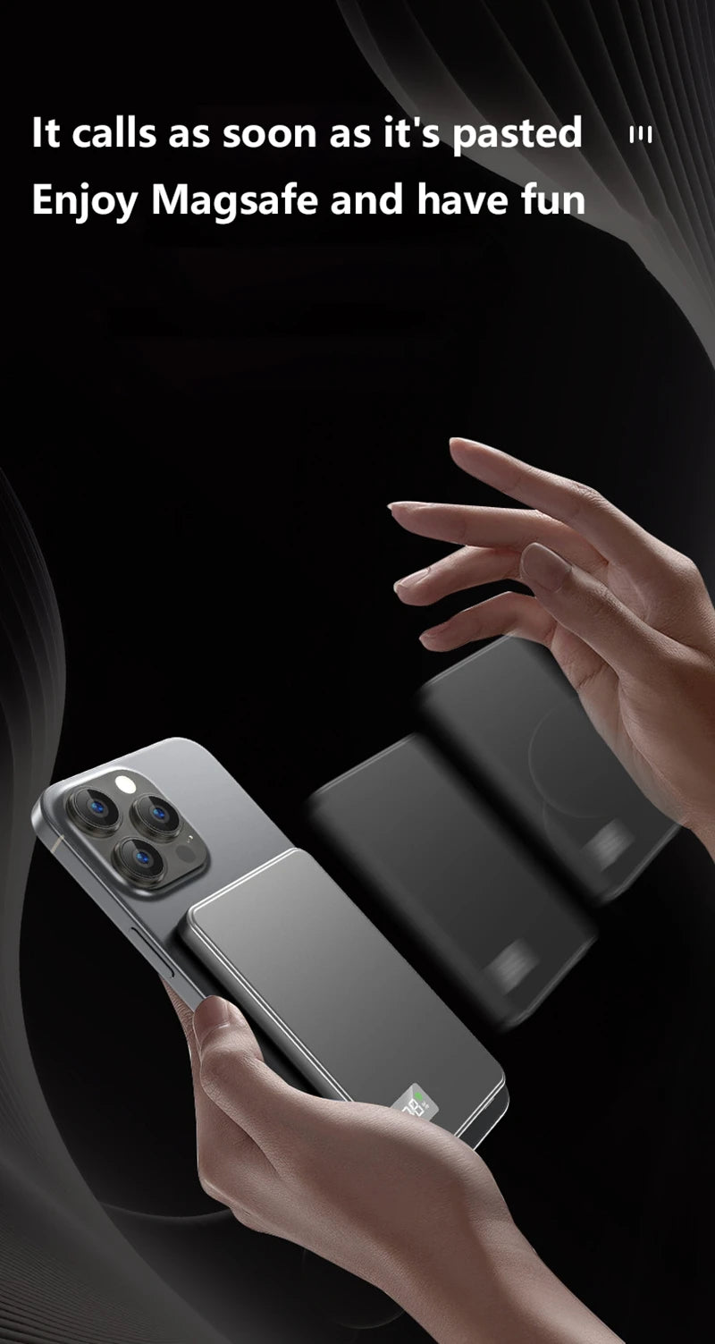 Xiaomi Batterie externe fine 50 000 mAh, certifiée CCC, ultra-mince, pour batterie portable magnétique sans fil PD20 W, charge rapide, affichage