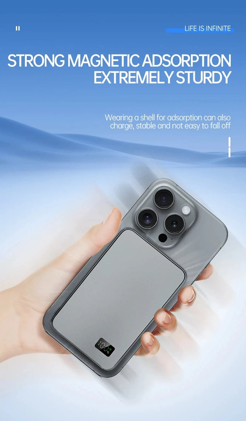 Xiaomi 50,000mAh Power Bank, 3C Certified, Slim, Ultra-Compact, MagSafe Compatible, Magnetic Wireless Fast Charging, Portable Battery Display