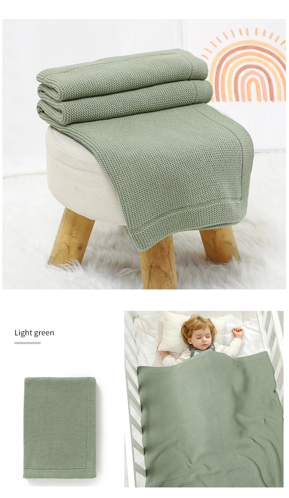 Couverture Bébé en Coton – Multifonction, 4 Saisons, 100×80 cm – Nid d’Ange, Plaid, Swaddle ou Tapis d’Éveil – Garçon & Fille