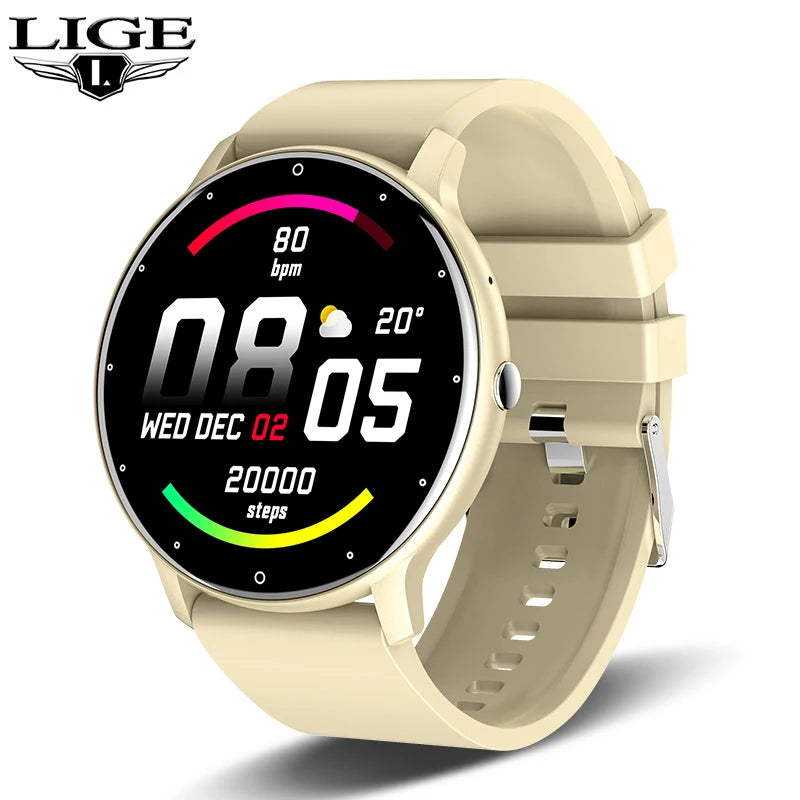 ⌚ Montre Connectée LIGE pour Femmes et Hommes – Écran Tactile Complet, Bluetooth 5.2, Appels, Étanche IP67, Tracker Fitness et Sport, Modèle ZL02 IOS samsung