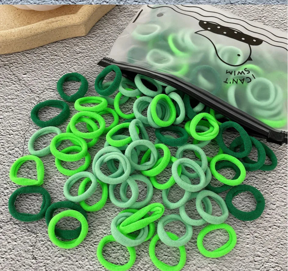 Pièces d'élastiques à cheveux colorés pour enfants, fabriqués en nylon