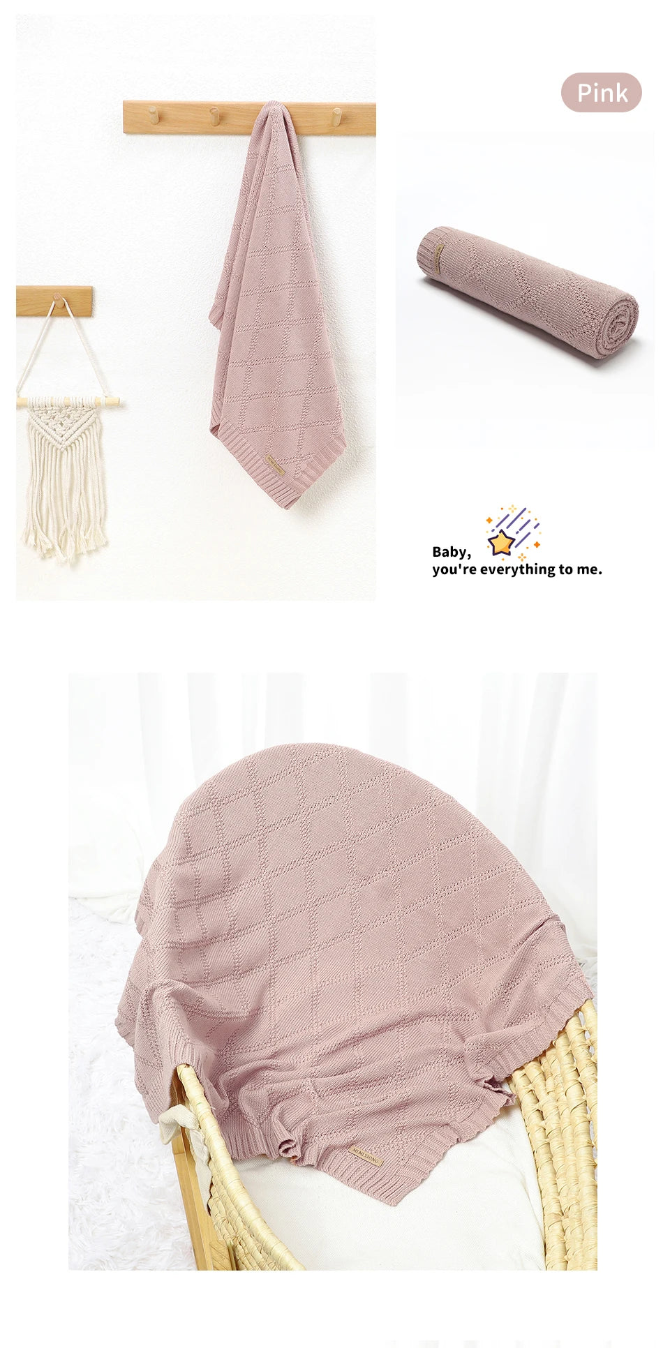 Couverture Bébé en Coton Super Douce – 90 x 70 cm