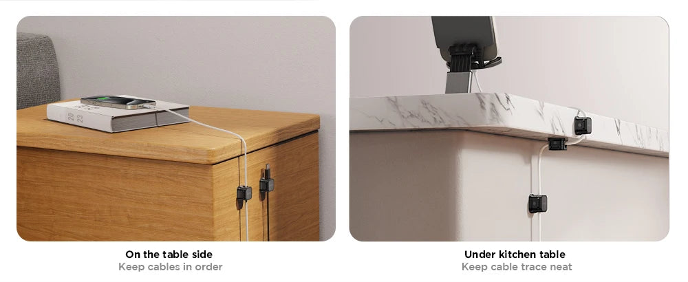 oyroom Clips de câbles magnétiques Câble lisse Support de cordon réglable sous le bureau Gestion des câbles Garde-fils Organisateur de câbles Support