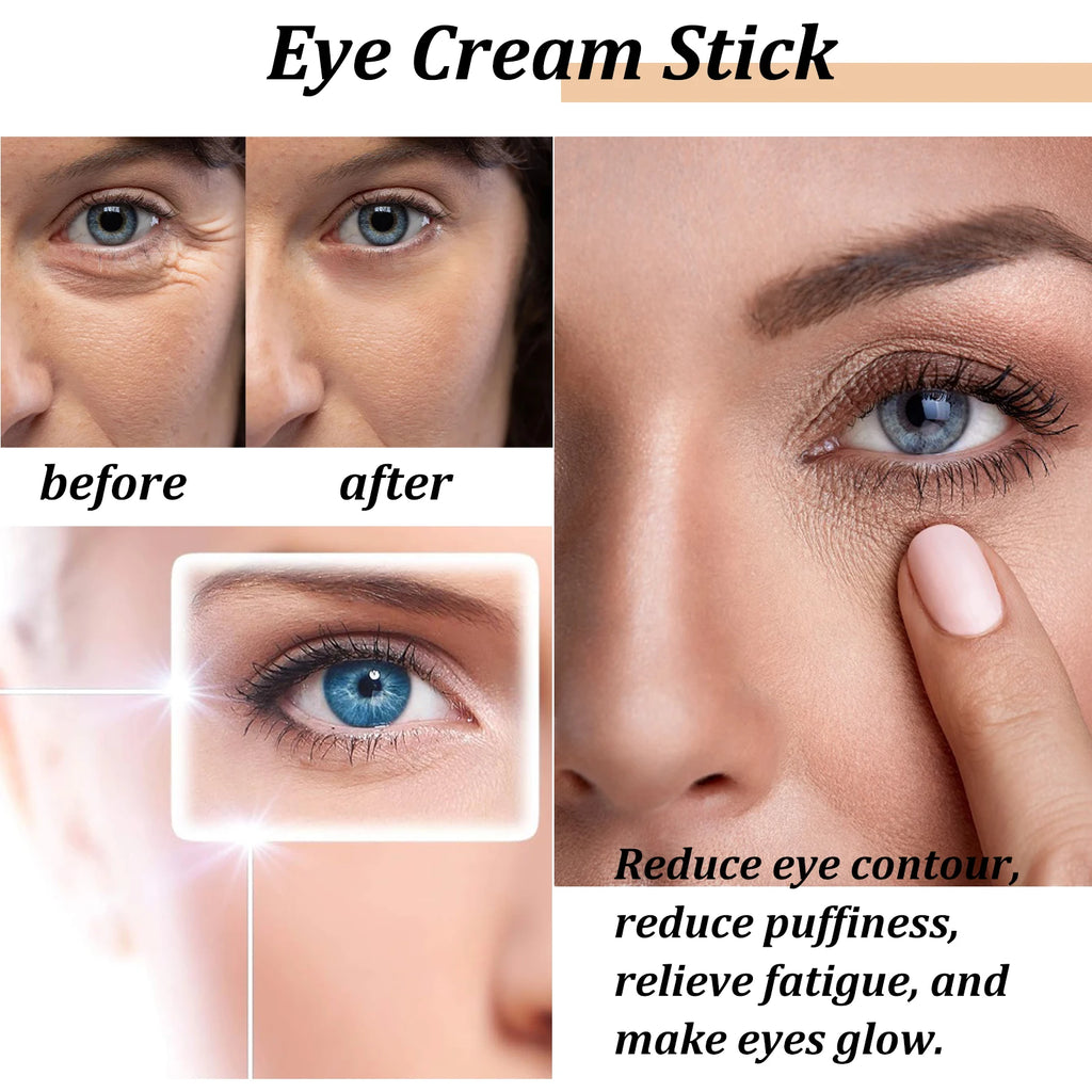 Stick Crème Contour des Yeux à la Bave d'Escargot – Collagène – Estompe les Rides et Ridules – Éclaircit les Cernes – Raffermit – Réduit les Poches et les Gonflements – Hydratant et Nourrissant