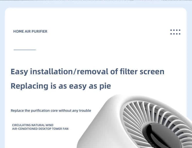 Mini purificateur d'air de bureau Xiaomi, filtre HEPA avec technologie à ions négatifs, élimine les odeurs de formaldéhyde, la fumée et les particules de poussière