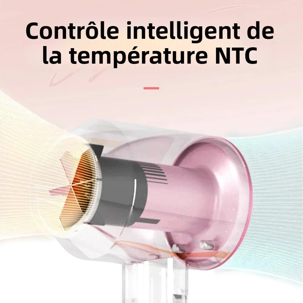 Sèche-cheveux professionnel sans feuilles, puissant et rapide, pour voyage et maison, ionique négatif, avec coffret cadeau