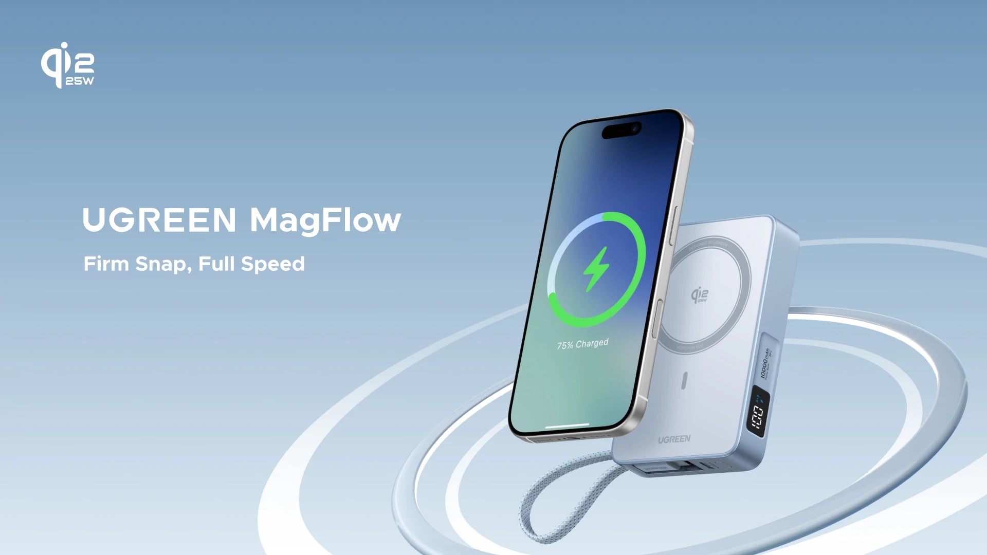 UGREEN PD20W Power Bank magnétique 10 000 mAh, chargeur rapide sans fil portable pour Magsafe pour iPhone 17, 15 Pro Max, 16 Pro