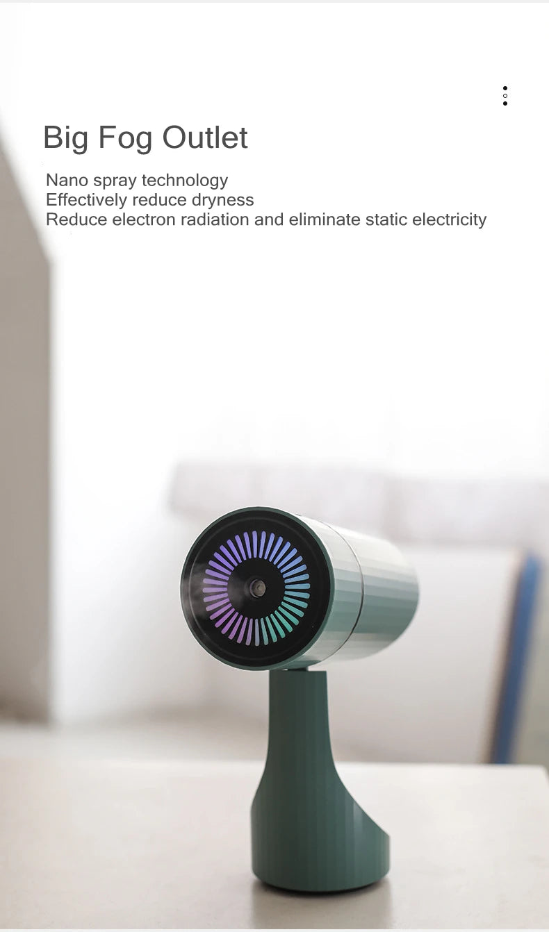 Diffuseur d’Arômes & Humidificateur d’Air Sans Fil 260 mL – Rechargeable USB 1000 mAh, Brume Fraîche Ultrasonique Silencieuse