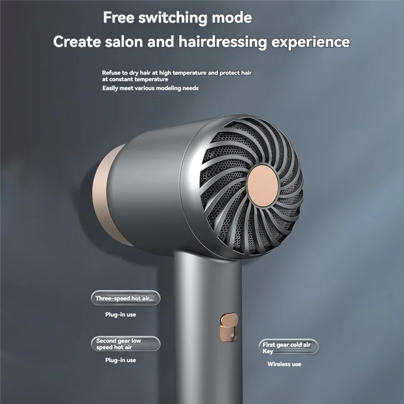 Sèche-cheveux portable sans fil B15C, 2 en 1, avec chargement USB, vent chaud et froid