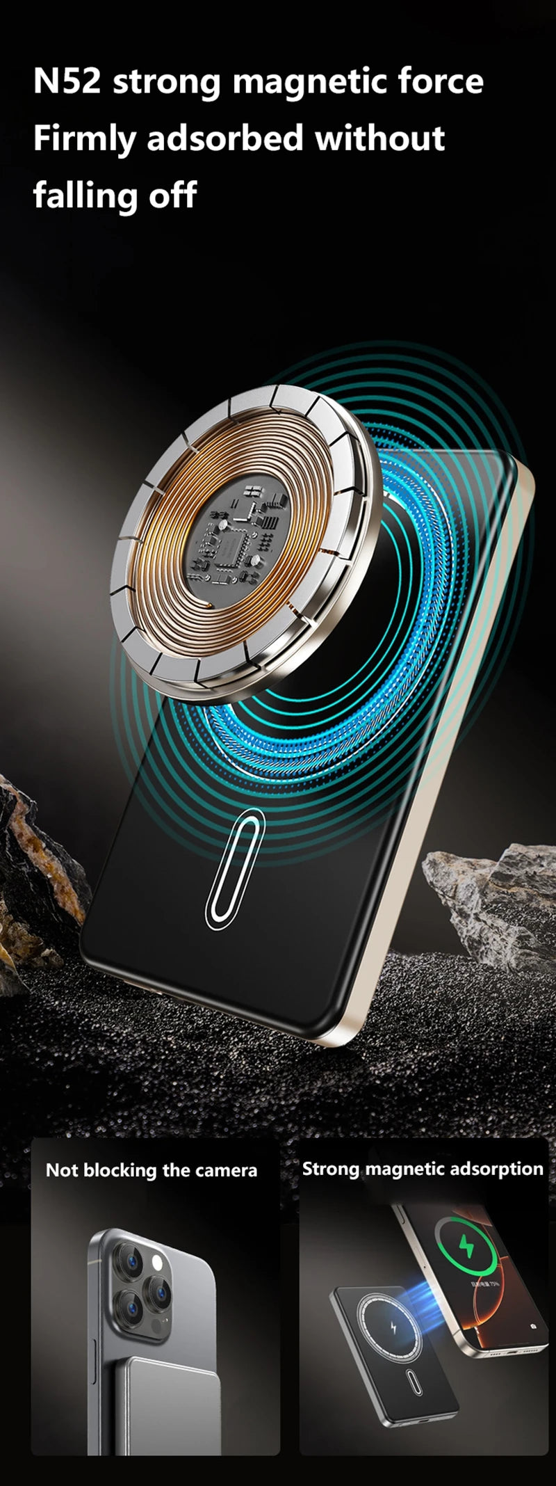 Xiaomi Batterie externe fine 50 000 mAh, certifiée CCC, ultra-mince, pour batterie portable magnétique sans fil PD20 W, charge rapide, affichage