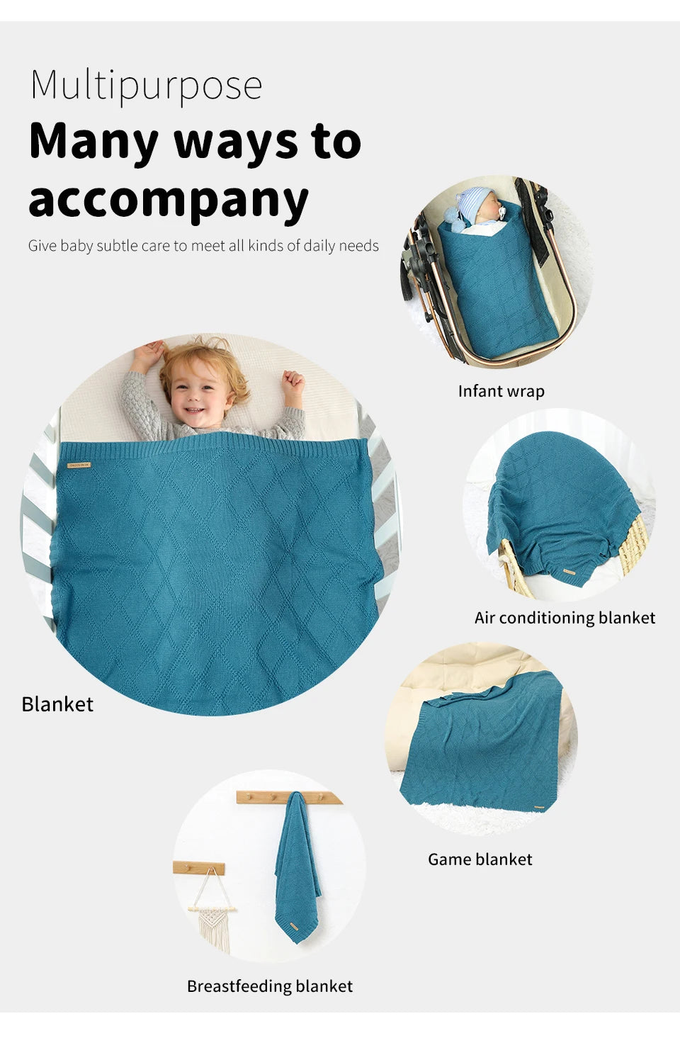 Couverture Bébé en Coton Super Douce – 90 x 70 cm