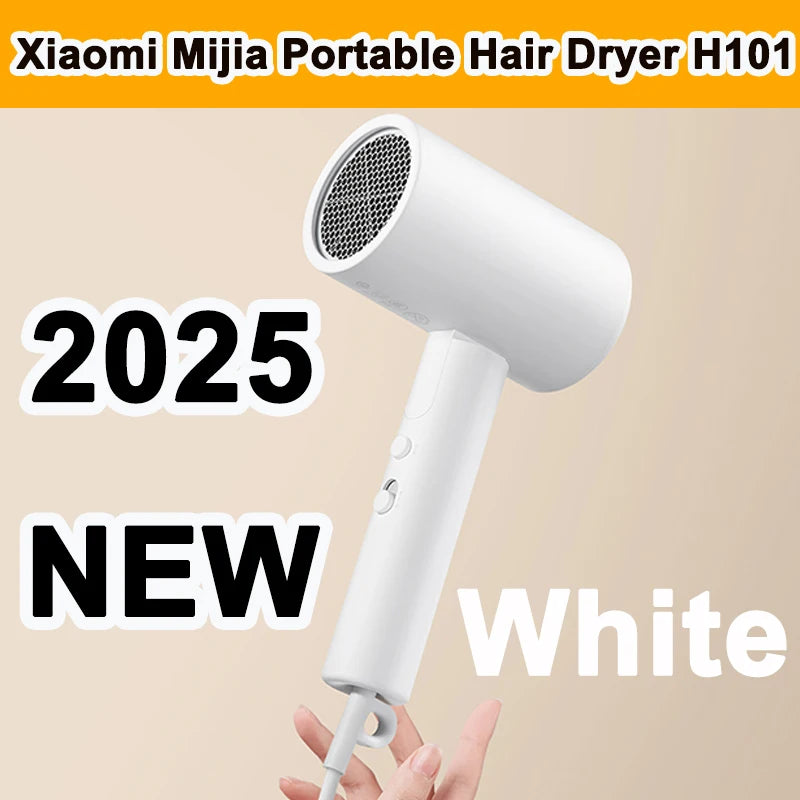 Xiaomi Mijia Sèche-cheveux portable à anions H101, séchage rapide, professionnel, pliable, 1600 W, 50 millions de rayons négatifs, pour la maison et les voyages