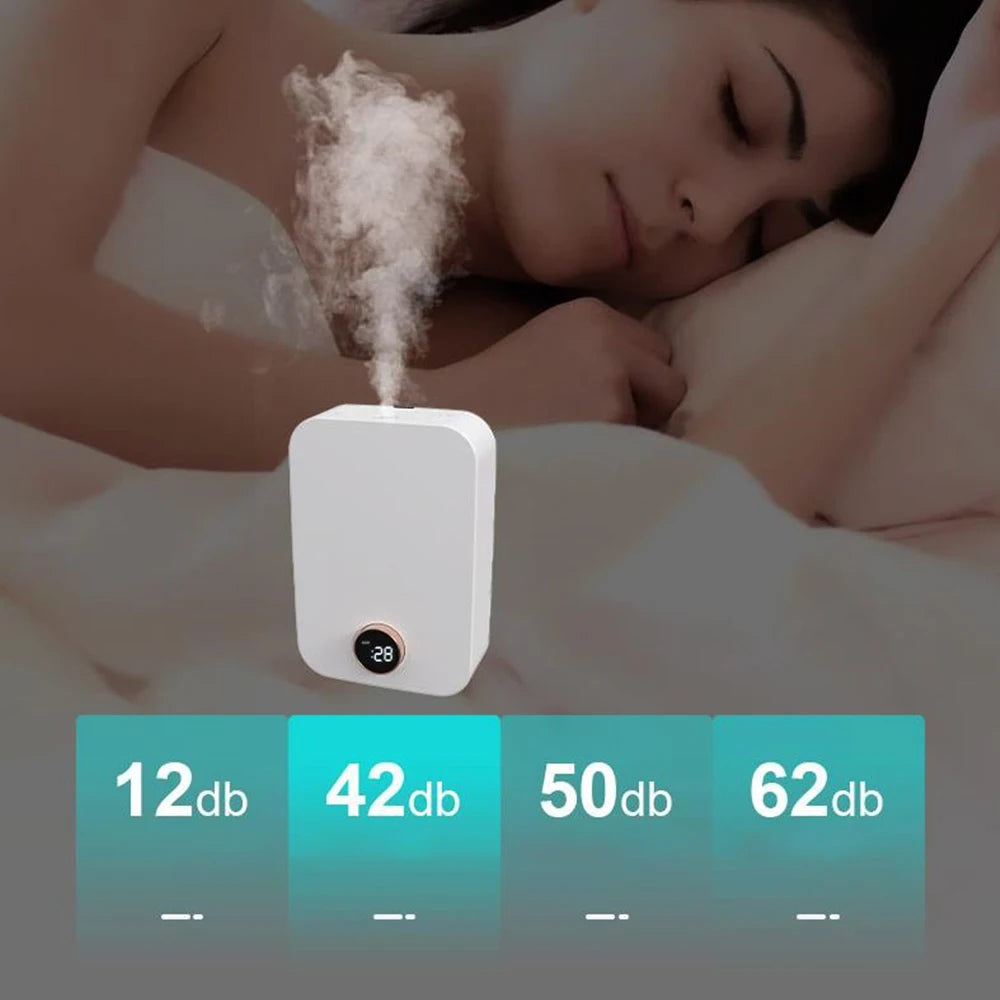 Diffuseur d’huiles essentielles sans eau avec système de nébulisation professionnel, écran LED et animations lumineuses, diffuseur de parfum intelligent pour la maison.