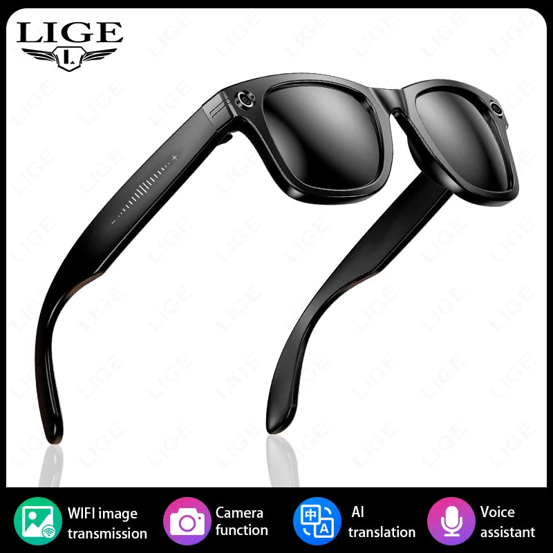 Lunettes Intelligentes LIGE – Verres à Adaptation Lumineuse, Traduction Interactive AI, Photographie & Vidéo, Lunettes Connectées 2025