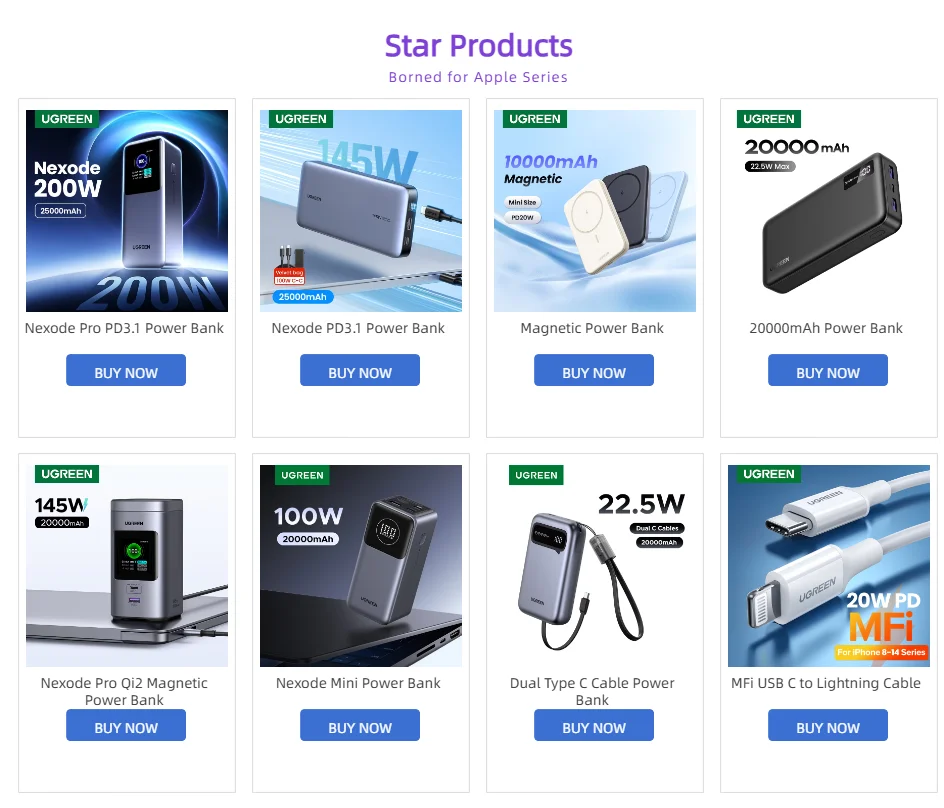 UGREEN PD20W Power Bank magnétique 10 000 mAh, chargeur rapide sans fil portable pour Magsafe pour iPhone 17, 15 Pro Max, 16 Pro