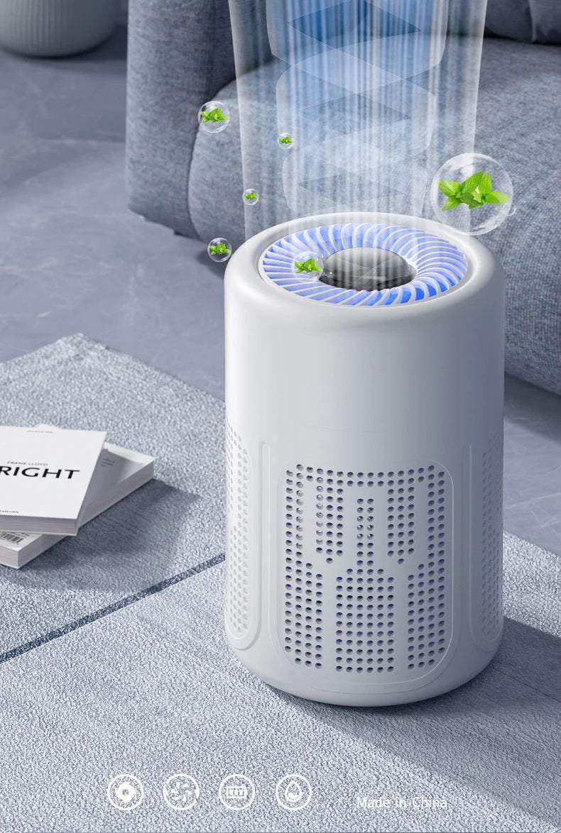 Mini purificateur d'air de bureau Xiaomi, filtre HEPA avec technologie à ions négatifs, élimine les odeurs de formaldéhyde, la fumée et les particules de poussière