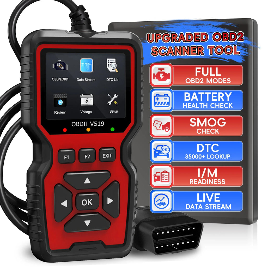 canner OBD2 avec données en direct – Outil de diagnostic professionnel OBDII pour mécaniciens, lecteur de codes d’erreur moteur et vérification du véhicule