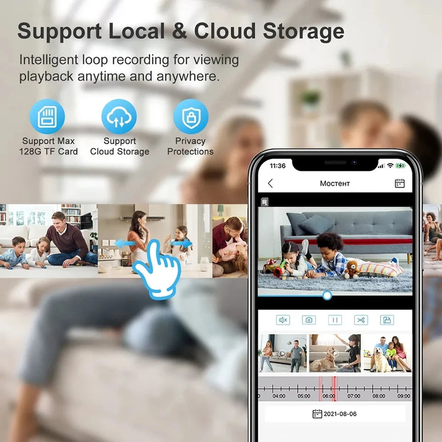 Caméra de Surveillance WiFi Ampoule E27 – Vision Nocturne Automatique en Couleur, Détection de Mouvement, Zoom Intelligent – Caméra de Sécurité Intérieure/Extérieure 360° Connectée