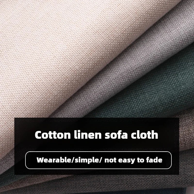 Tissus épais en coton et lin au mètre pour ameublement, taie d'oreiller, nappe, tabouret, coussin, couture, housse de canapé, tissu uni