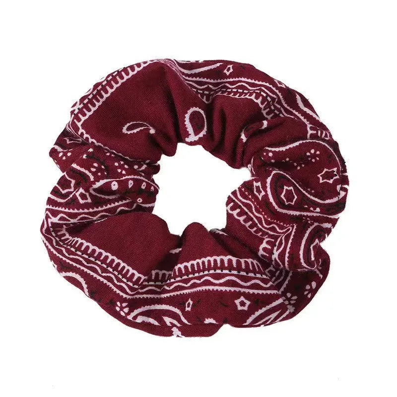 Chouchous style bohème pour femme, élastiques à cheveux imprimés, bande tricotée recouverte de tissu, accessoire pour attacher les cheveux..